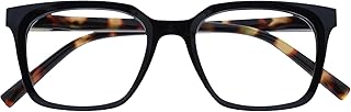 OPULIZE KOI Reading Sunglasses for Women Men,Scratch Resistant Large Rectangular frame with Spring Hinges Tinted lens UV400, Black +0 (Pack of 1)