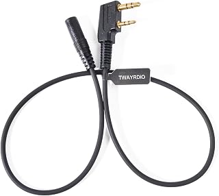 2-Pin K1 to 3.5mm Audio Cable, Walkie Talkie Audio Adaptor, Two-Way Radio Headset Transfer Cable, Compatible with Kenwood Baofeng Retevis Quansheng Radios