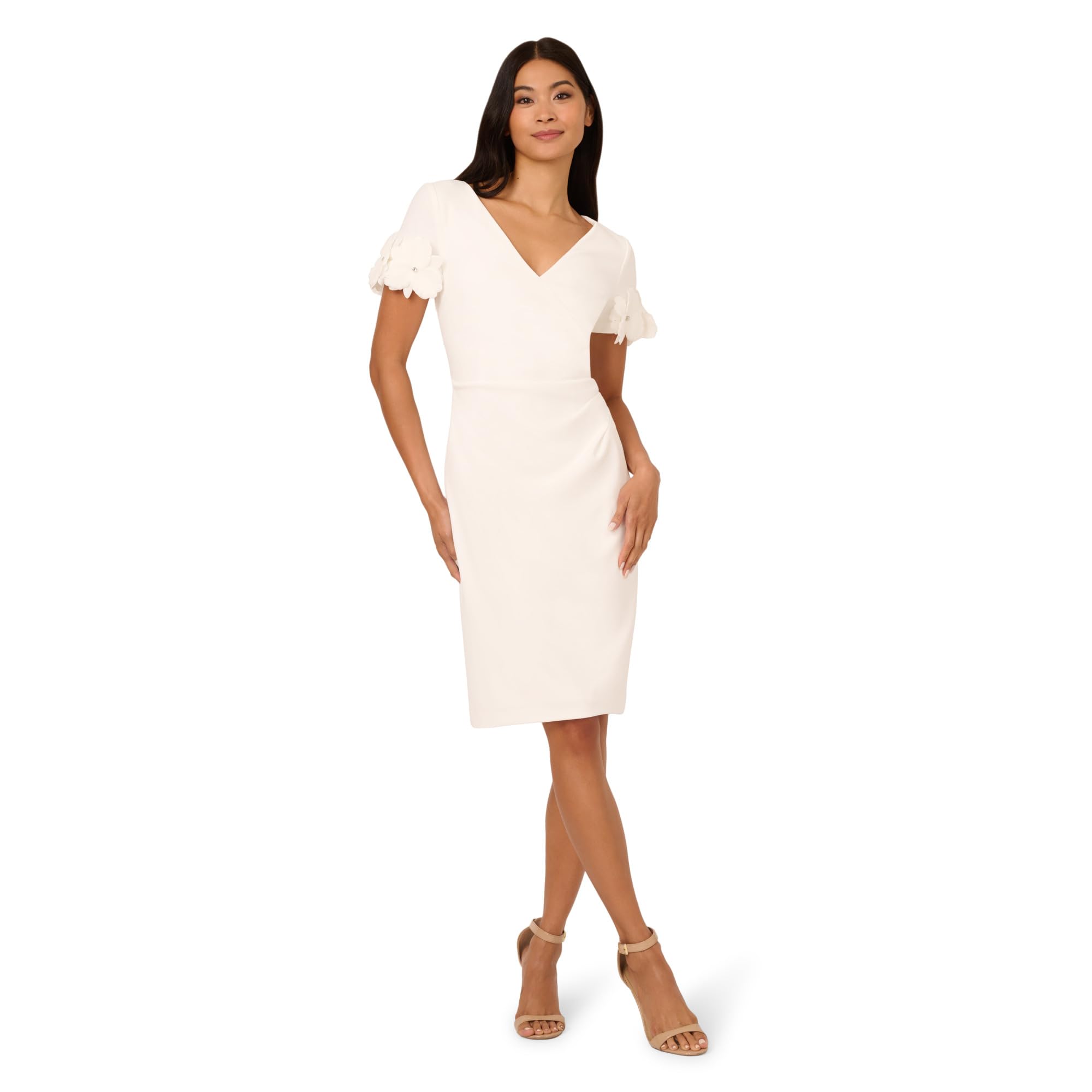 Adrianna Papell Women's Knit Crepe Short Dress
