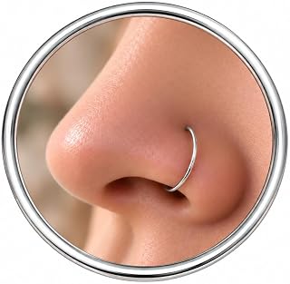925 Sterling Silver Nose Ring, 20G 7mm Thin Nose Hoop, Handmade | Smooth Hand-Polished Ends, Lightweight Minimalist Fit, Gift Ready