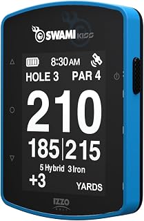 Swami KISS 2.0 Handheld Golf GPS Ragnefinder with Integrated Magnets - Blue | Integrated magnets, two display modes, preloaded course data