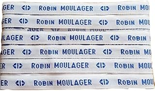 The real woven labels of our childhood. Name Name to sew - woven dyed custom vintage - name ribbon - brand marking clothing - white background - blue text