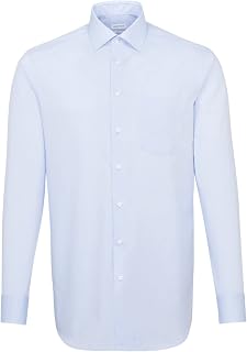 Seidensticker Men's Business Shirt - Regular Fit - Non Iron - Kent Collar - Long Sleeve - 100% Cotton