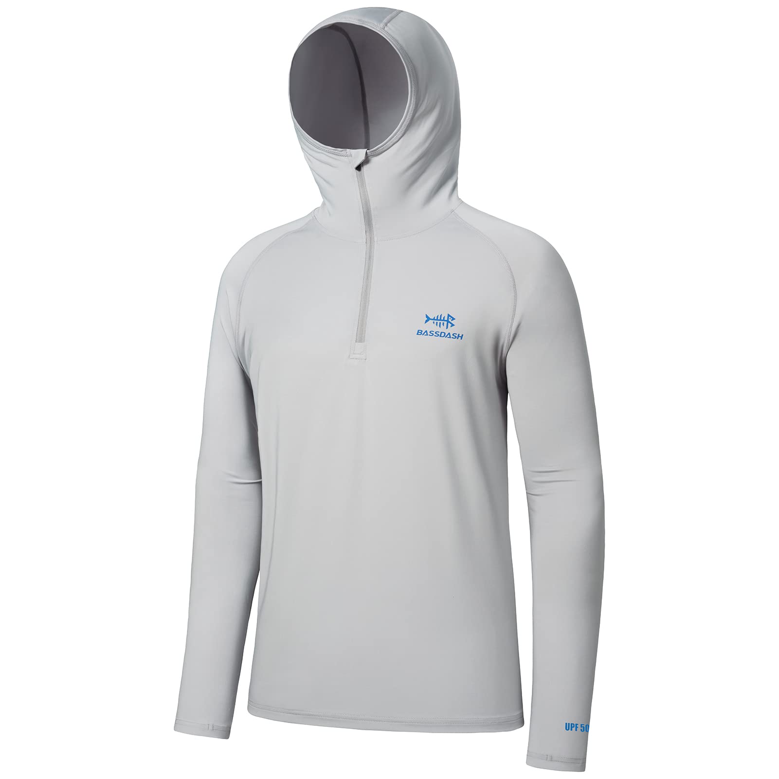 Bassdash Men’s UPF 50+ 1/4 Zip Fishing Hoodie Shirt Quick Dry Performance Long S