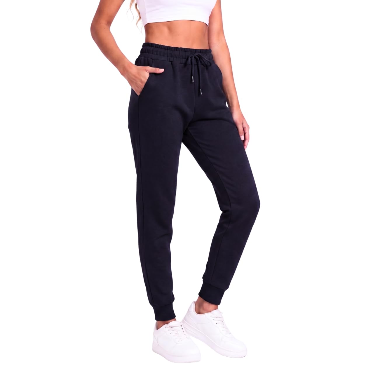 COMEOR Women's Jogging Bottoms, Ladies Joggers, Sports Yoga Trousers, Long Cotto