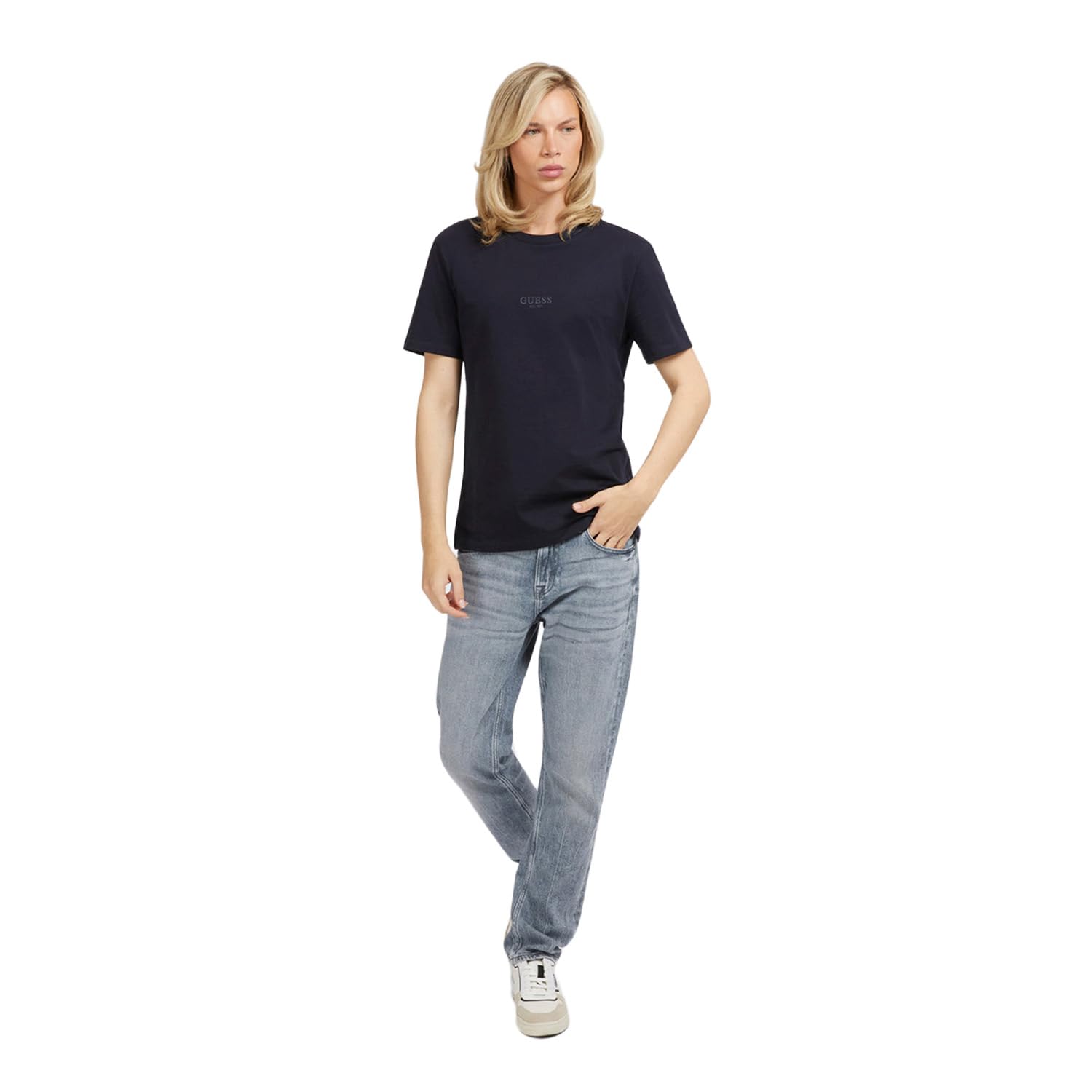 Guess Aidy - T-Shirt Uomo in Cotone Girocollo Manica Corta