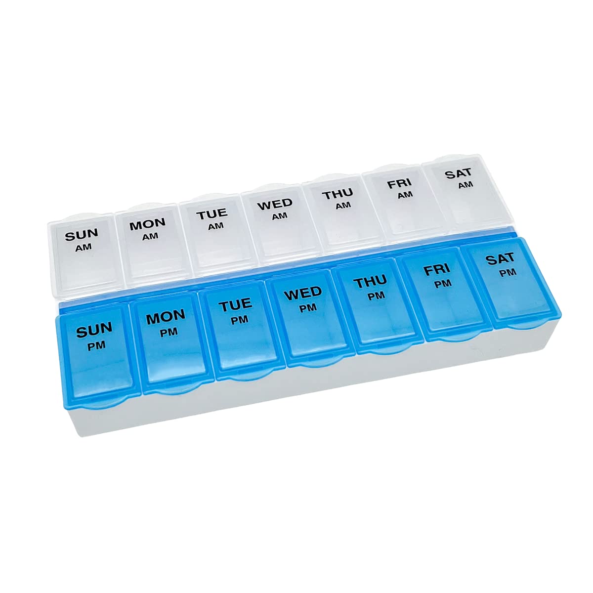 Amazon Basic Care 7-Day AM/PM Pill Organizer, Medication Planner with Large Comp