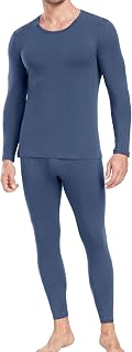 wirarpa Men's Thermal Underwear Set Cotton Long Knit Trousers