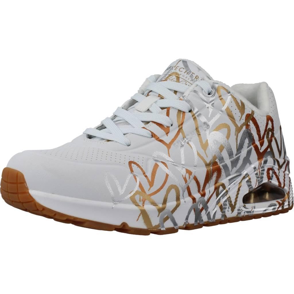 Skechers Women's UNO Metallic Love Trainer