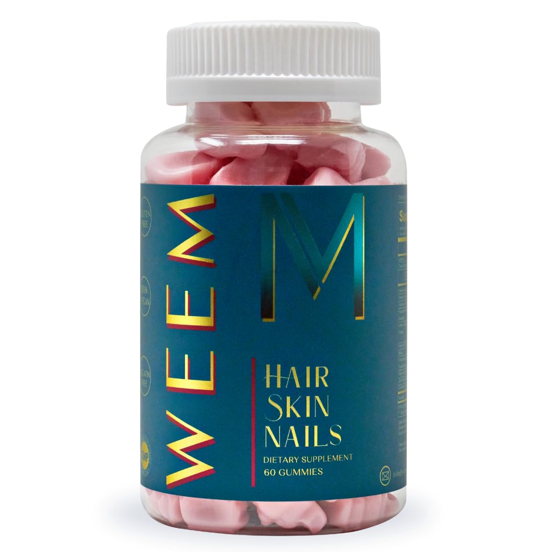 WEEM Hair Skin and Nails Gummies - Supports Healthy Hair - Vegan biotin Vitamins