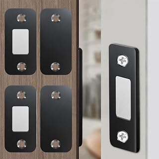2 Sets Invisible Magnetic Suction Drawer Closer Self Adhesive Sliding Door Furniture Rustproof Magnet Sticker Accessories, 42 x 18mm (Black)
