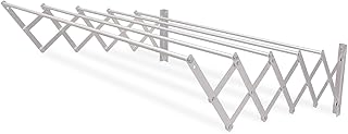 Amig Extendible Wall Mounted Clothes Airer - Dimensions: 110 x 14 x 3 cm - Drying surface: 5.5 m - Stainless Steel Screws - For Indoor and Outdoor Use - Easy Installation
