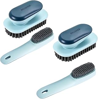 Laundry Scrub Brush 4 Pack Soft Bristle Brush Cleaning Brush for Stains,Household Cleaning Clothes Shoes Scrubbing,Household Cleaning Brushes Bathroom Ergonomics Grip Easy Hold
