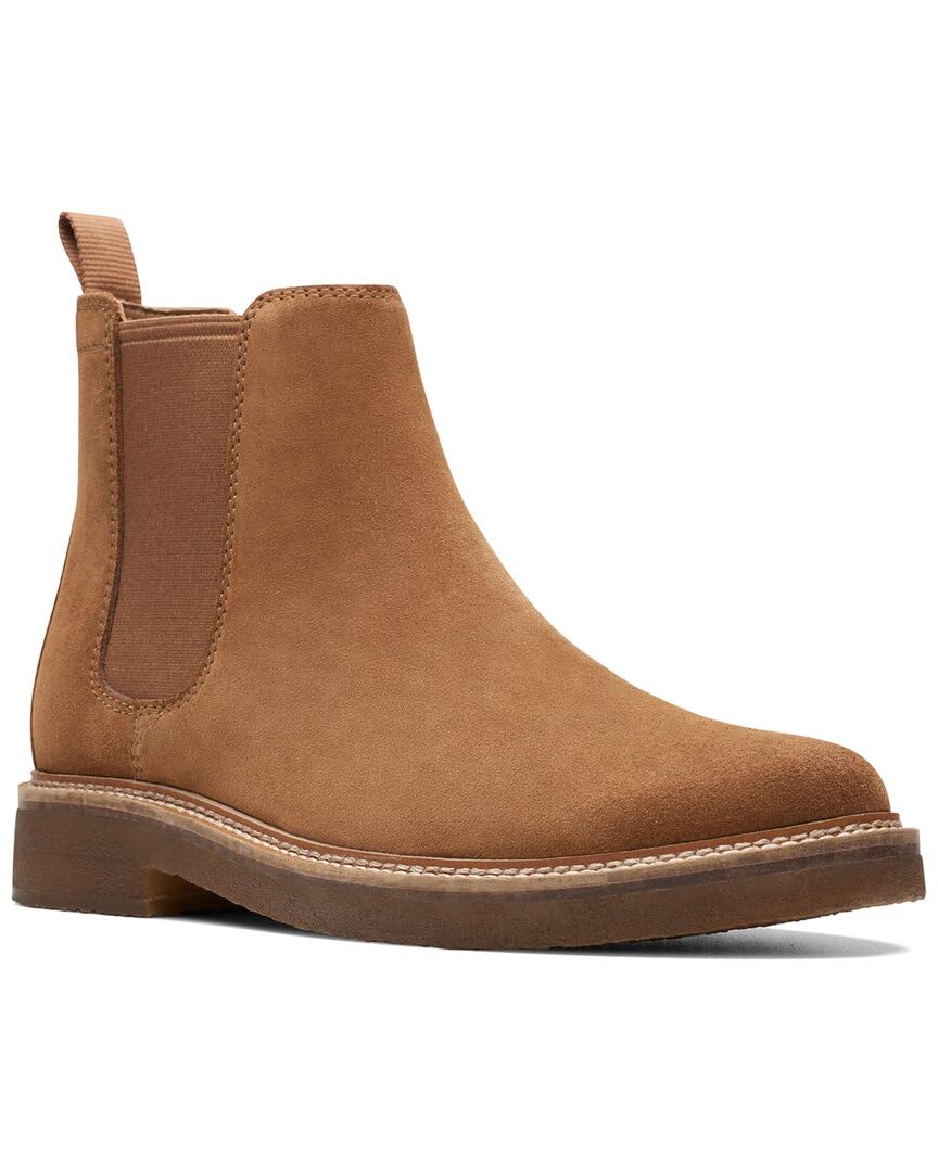 Clarks Clarkdale Easy Mens Chelsea Boots, Cognac Suede, 45 EU