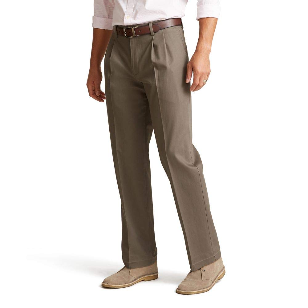 Dockers Men's Classic Fit Signature Khaki Lux Cotton Stretch Pants-Pleated (Regu