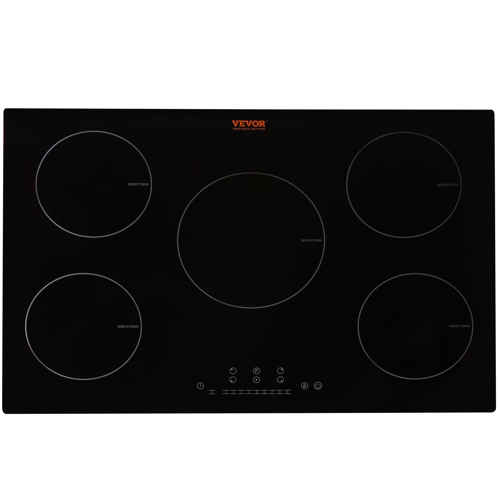 VEVOR Built-in Induction Cooktop, 30 inch 5 Burners, 9000W 240V Ceramic Glass El