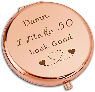 VivaJoy 50th Birthday Gifts - Compact Pocket Makeup Mirror, Funny 50th Birthday Gifts, Travel Gifts For Her, Women's 50th Birthday Presents