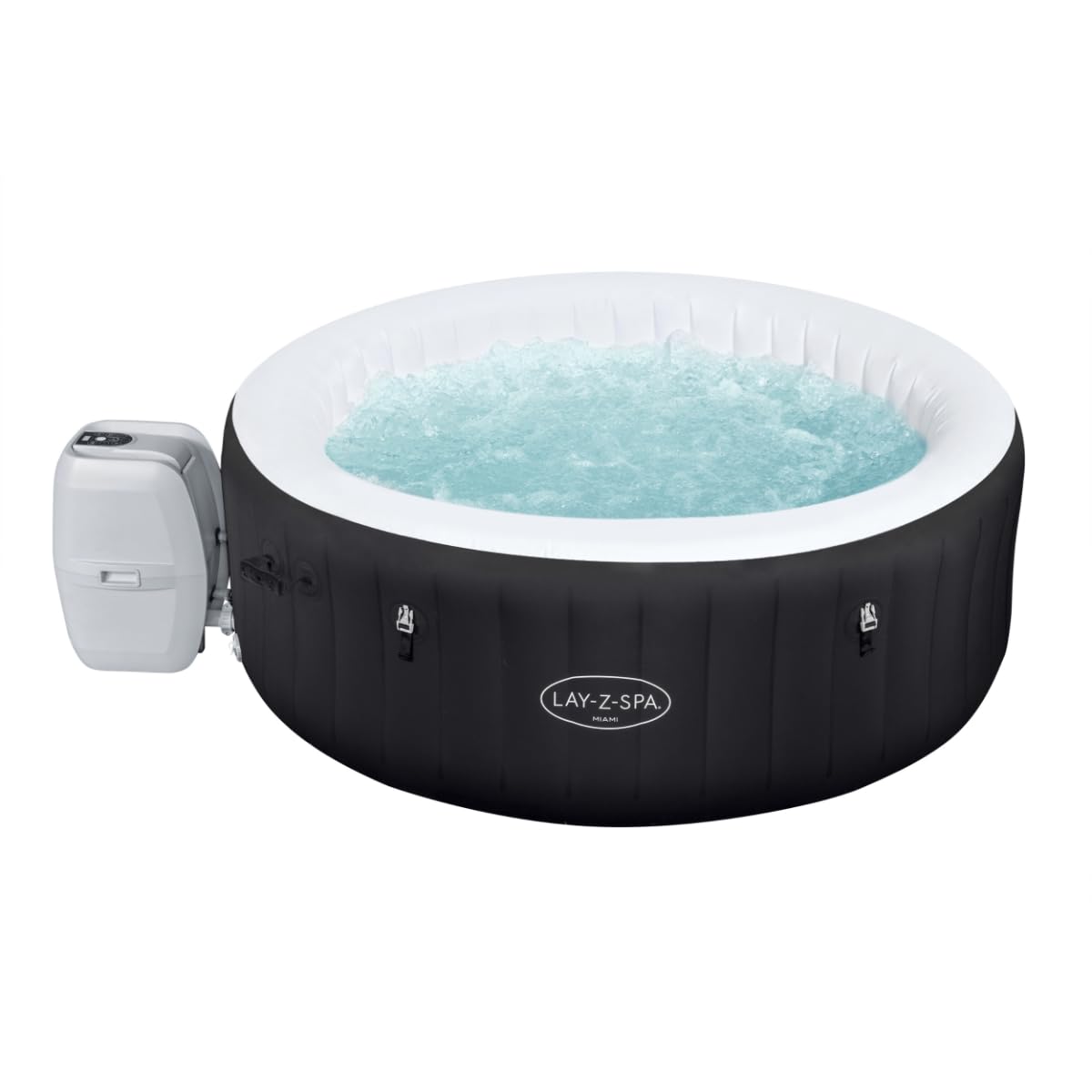 Lay-Z-Spa Miami Round Hot Tub, 2-4 Person | Inflatable Hot Tub, 120 AirJet Massa