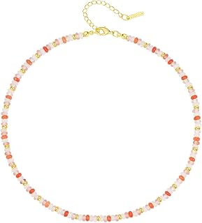 KissYan Beaded Necklaces for Women, Natural Stone Bead Choker