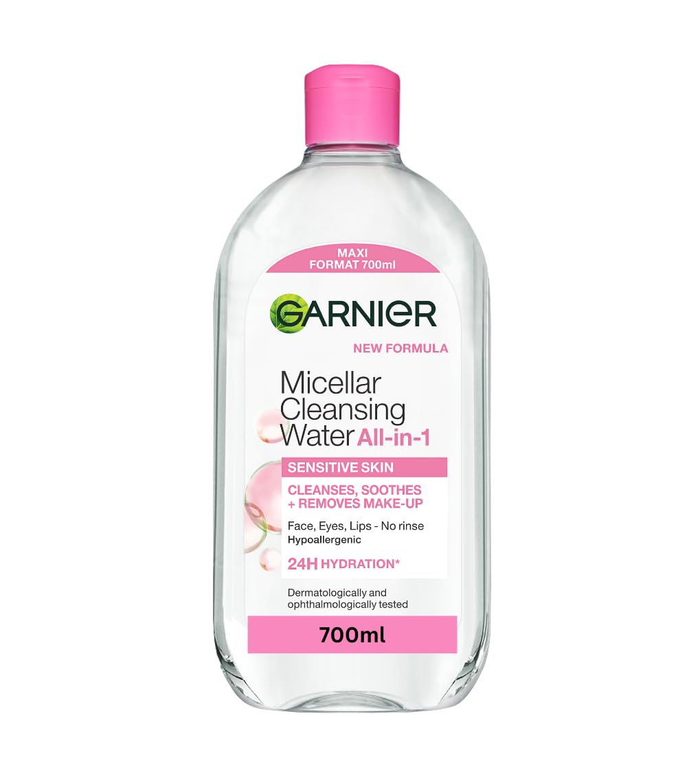 Garnier Micellar Water 700ml, All-in-One Face Cleanser & Makeup Remover | Gentle