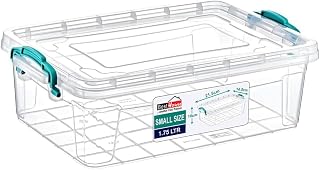 Best House | Small Plastic Storage Box | 1.75 Litres | Pack of 1 | L 21.6 x W 14.5 x H 9.5cm | Rectangle | Stackable Clear Durable Multipurpose Office Home Kitchen Tools Versatile (Very SMALL Size)