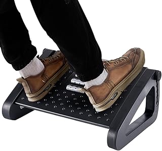 CasaZenith Foot Rest, Six Heights Adjustable Foot Rest Under Desk at Work | Ergonomic Foot Stool for Under Office Desk, Under Desk Footrest with Foot Massage Roller, Chair Footrest for Leg Rest - Black