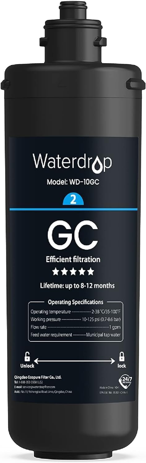 Waterdrop 10GC Water Filter, Replacement for Waterdrop TSA & TSB System | Effect