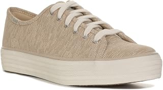 Keds レディース トリプル キック キャンバス スニーカー, タン/シルバー, 24