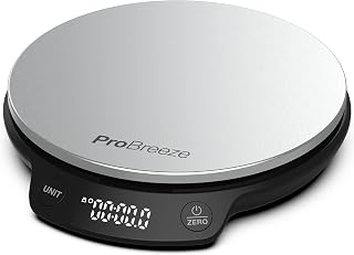 Pro Breeze Kitchen Scales Digital - Stainless Steel Digital Scales Kitchen High Precision Kitchen Weigh Scale for Baking and Cooking in g/ml/fl oz/lb oz
