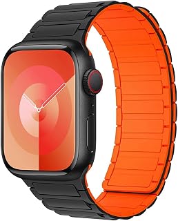 Magnetic for Apple Watch Bands for Men/Women iWatch Band 49mm 46mm 45mm 44mm 42mm 41mm 40mm 38mm,Sport Silicone Magnet Link Wristband Strap for Apple watch Series 10/9/8/7/6/5/4/3/SE/2nd/Ultra 2