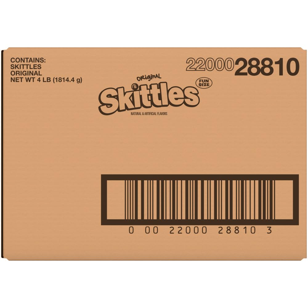 SKITTLES Original Fun Size Chewy Candy Bulk Pack, 4 Pound Box