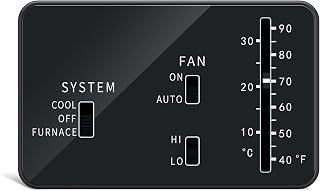 RV Thermostat, Briidea RV Analog Thermostat (Cool Only/Furnace), Replace for Dometic 3106995.032, 12 VDC, Black