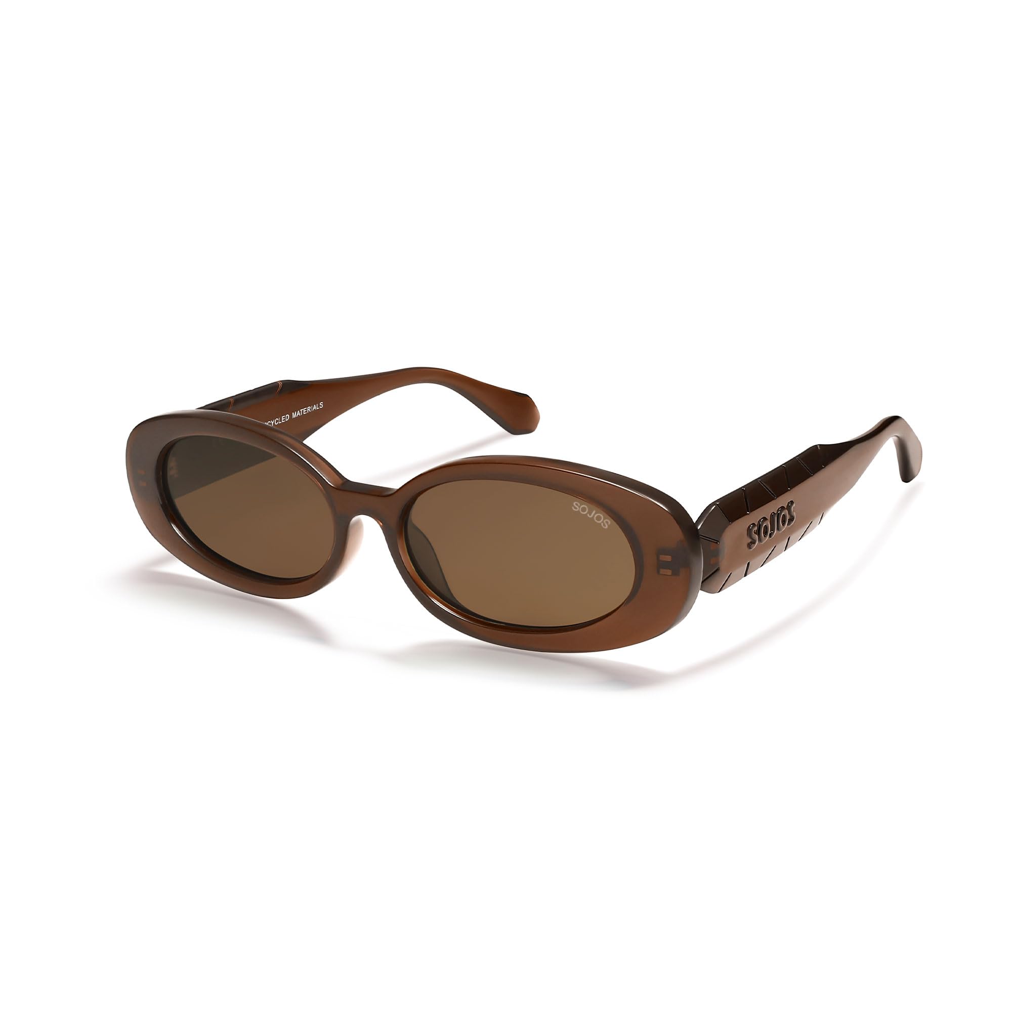 SOJOS Ocean Collection Retro Oval Polarized Sunglasses for Women Men Vintage Rec