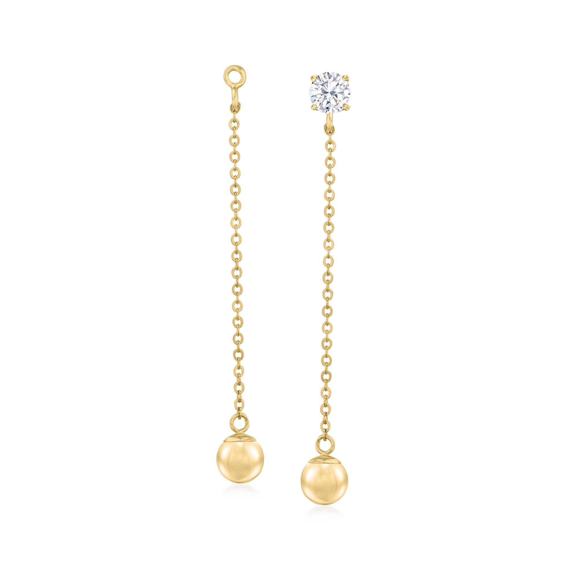 Ross-Simons 14kt Yellow Gold 6mm Ball Drop Earring Jackets