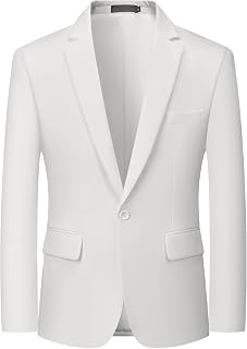 MAGE MALE Men's One Button Suit Jacket Elegant Solid Color Blazers Slim Fit Lightweight Sport Coats Blazer