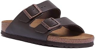 Birkenstock womens Arizona in Dark Brown from Leather Sandals 39.0 EU N