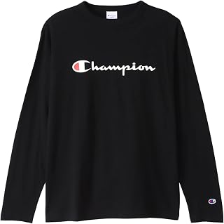 Champion C8-W419Z Men's Long Sleeve T-Shirt, Round Neck, 100% Cotton, Script Logo, Basic