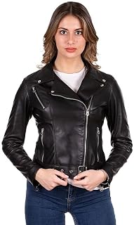Borghese Leather Goods | Black Leather Nail | Biker | Leather Jacket | Motorcycle Jacket | Belt | Genuine Leather | Made in Italy | A196C 09