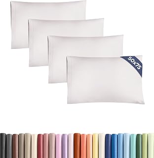Pillowcases 4 Pack Standard 50x75 - Microfibre Envelope - Light Grey