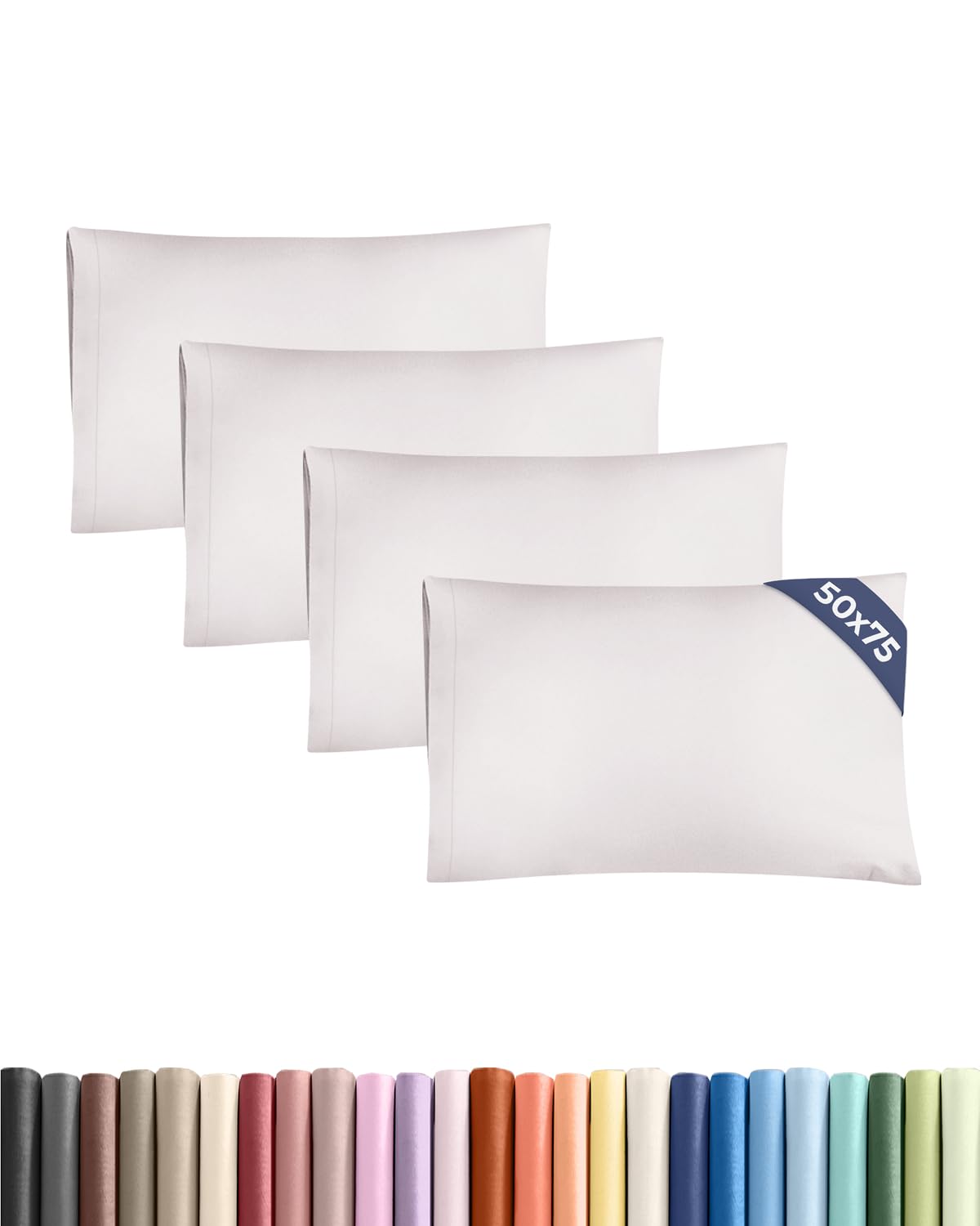 Pillowcases 4 Pack Standard 50x75 - Microfibre Envelope - Light Grey