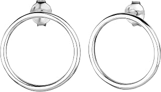 Elli Women's 925 Sterling Silver Xilion Cut Hoop Earrings