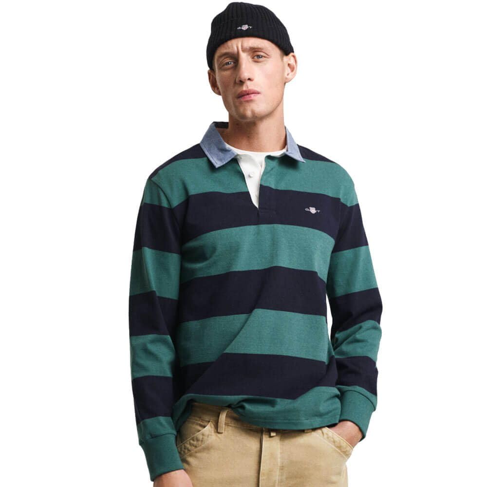 Gant Reg Chambray Stripe Heavy Rugger Men's Polo Shirt