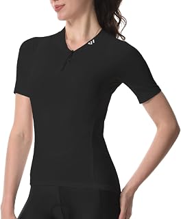 Wulibike Cycling Jersey Women's Half Zip Cycling Shirt Mountain Bike Cycling Jersey Breathable Road Bike Jersey Short Sleeves Women Bicycle Shirt 4 Pockets
