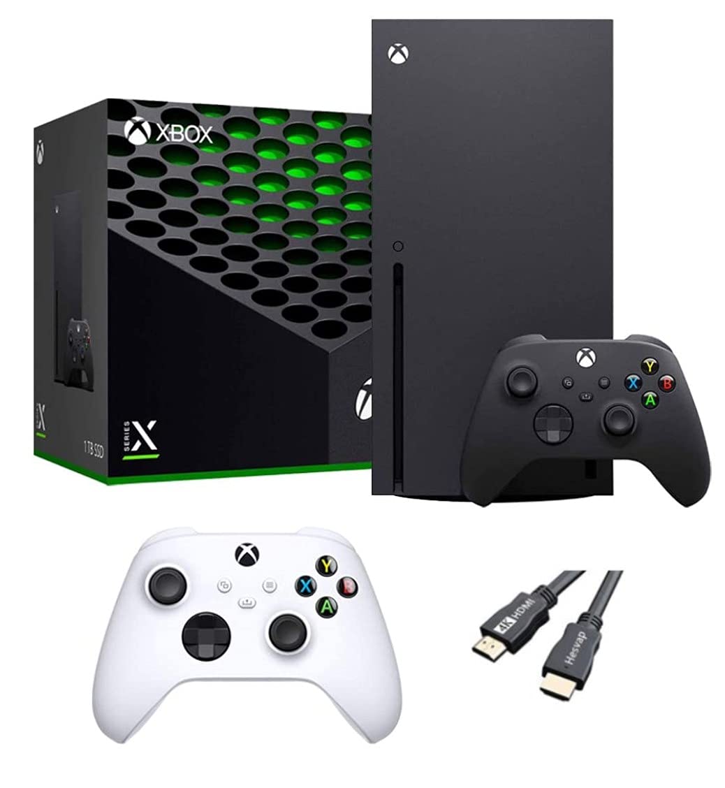 X-Box Series X Gaming Console Bundle - 1TB SSD Black X-Box Console with Two Wire