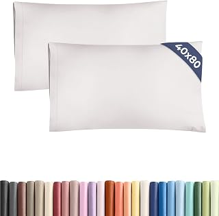 Cushion covers, 40 x 80 cm, light grey, pack of 2, soft microfibre pillowcases, breathable, easy-care and wrinkle-free cushion covers, machine washable with envelope closure, Oeko-Tex