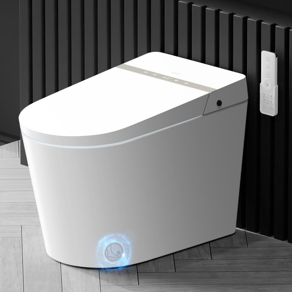 EPLO Smart Toilet Bidet,Auto Open/Close lid,Blackout Flush,Heated Seat,Dual Auto