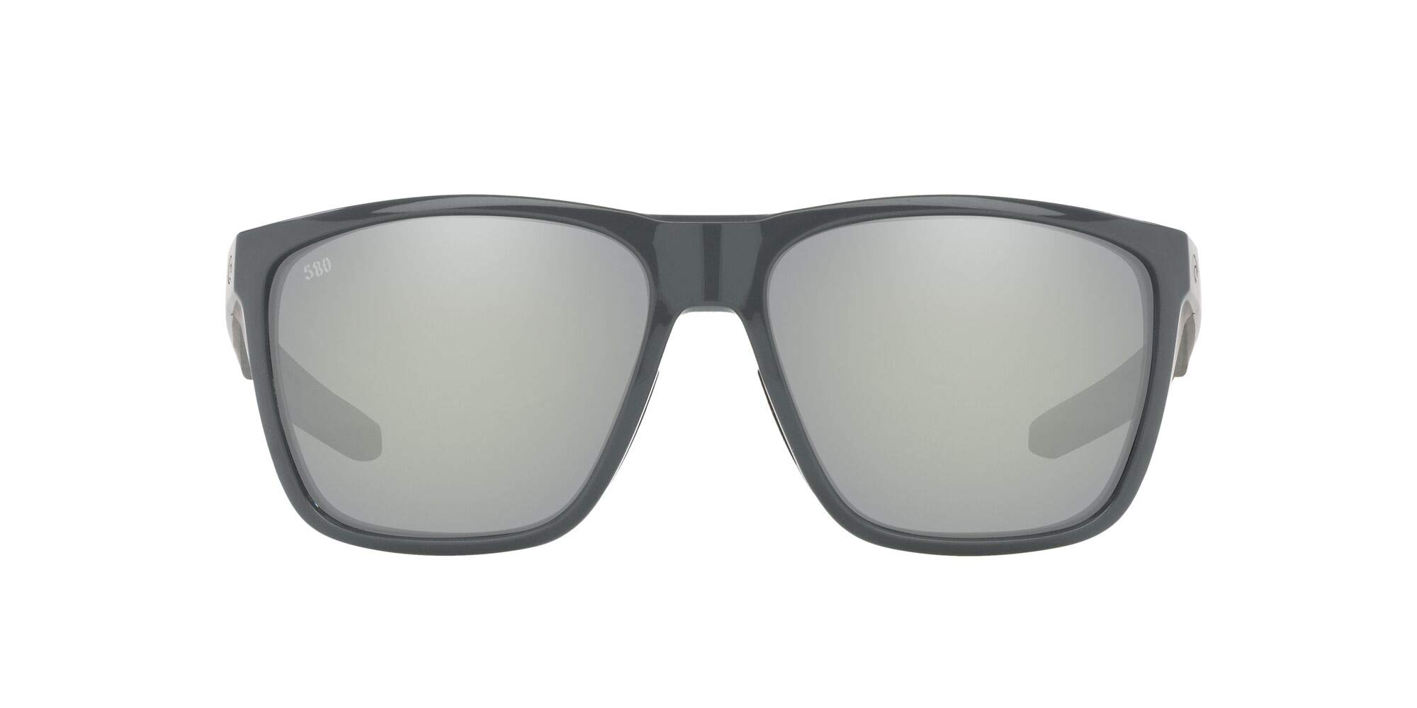 Costa Del Mar Mens 6s9012 FERG XL Sunglasses Shiny Grey/Grey Silver Mirrored 580