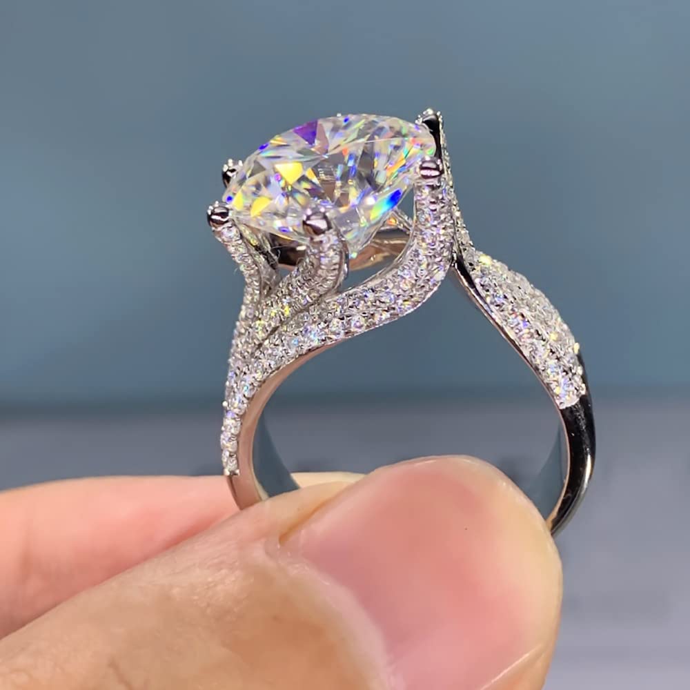 1 x Classic Six Prong Ring for Women, Perfect for Wedding, Party and Date Night,
