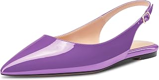 HDEUOLM Women's Flat Shoes Low Kitten Heel Lace Pumps Slip-on Slingback Office Shoes Party Dress