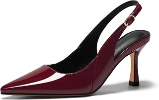Coutgo Zapatos de tacón de gatito con puntera cerrada y puntiaguda para mujer, zapatos de vestir de boda